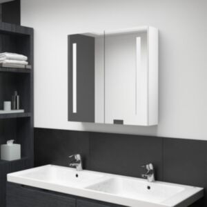 U24 LED Зеркальный шкафчик для ванной, белый глянец, 62x14x60 см