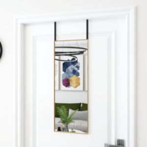 Pood24 uksepeegel, kuldne, 30 x 80 cm, klaas ja alumiinium