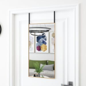 Pood24 uksepeegel, kuldne, 40 x 80 cm, klaas ja alumiinium