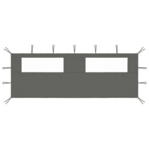 3070415 Pood24 Gazebo Sidewall with Windows 6x2 m Anthracite (315304)