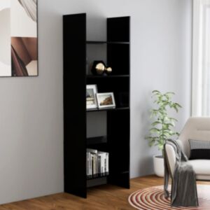 U24 grāmatu skapis melns 60 x 35 x 180 cm skaidu plātne