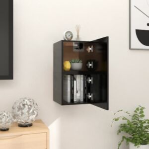 vida XL настенная тумба под ТВ, 2 шт, черная, 30.5x30x30 см