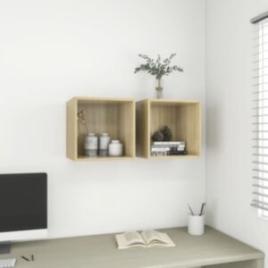 Pood24 seinakapp, 2 tk, Sonoma tamm, 37 x 37 x 37 cm, puitlaastplaat