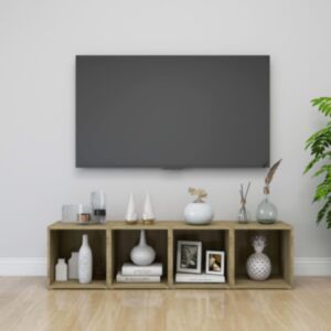 U24 Тумба под ТВ 4 шт. Дуб Сонома 37x35x37 см ДСП