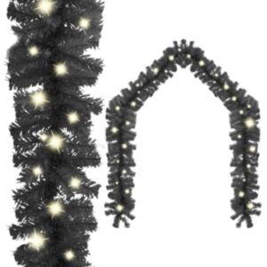 U24 Ziemassvētku vecītis ar LED gaismām, 5 m, melns