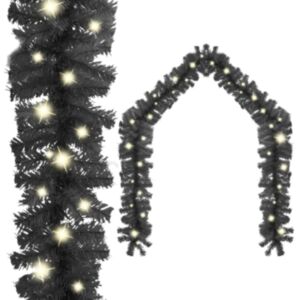 U24 Ziemassvētku vecītis ar LED gaismām, 20 m, melns