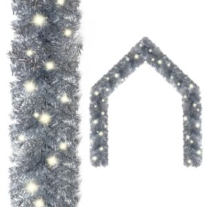 U24 Ziemassvētku vecītis ar LED gaismām 10 m sudraba