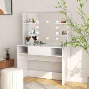 U24 grima galds ar LED gaismām, 100x40x135 cm, spilgti balts