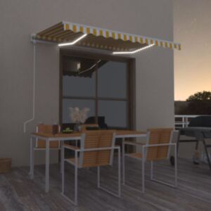 Pood24 automaatne varikatus LED ja tuuleandur, 300x250cm kollane/valge