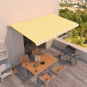 U24 automātiskā ievelkamā markīze 500x300 cm dzeltena, balta