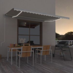 Pood24 automaatne varikatus LEDi ja tuuleanduriga, 500x300 cm, kreem