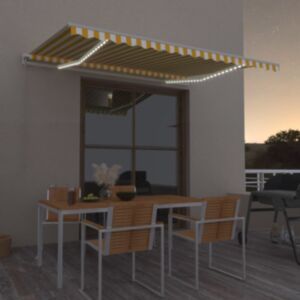 U24 manuāli izvelkams nojume ar LED 400x350 cm dzeltenu / baltu