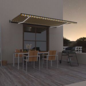 U24 automātiskā nojume ar LED un vēja sensoru, 500 x 300 cm, dzeltena / balta