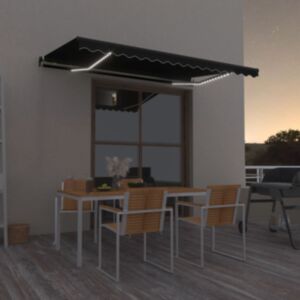 U24 manuāli ievelkams nojumes LED, 450x350 cm, antracīta pelēks