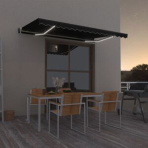 U24 automātiskā nojume, LED un vēja sensors, 450 x 350 cm, antracīta pelēks