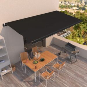 Pood24 automaatselt sissetõmmatav varikatus 600x350 cm antratsiithall