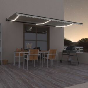 U24 automātiskā nojume ar LED un vēja sensoru 600 x 350 cm krēms