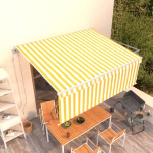 Pood24 automaatne varikatus rulooga, 4 x 3 m, kollane/valge