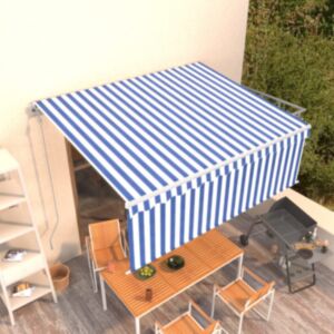 Pood24 automaatne varikatus rulooga, 4,5x3 m, sinine/valge 