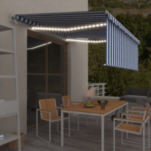 U24 automātiskā nojume LED un vēja sensors 4,5x3 m zilā un baltā krāsā