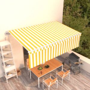 Pood24 automaatne varikatus rulooga, 5 x 3 m, kollane/valge