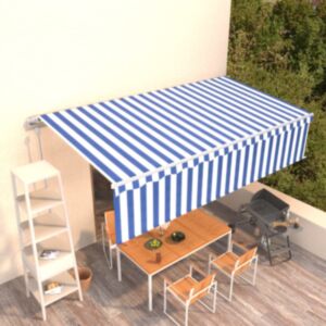 Pood24 automaatne varikatus rulooga, 6 x 3 m, sinine/valge