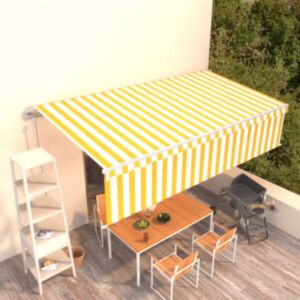 Pood24 automaatne varikatus rulooga, 6 x 3 m, kollane/valge