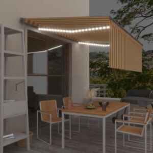 Pood24 automaatne varikatus, LED, tuuleandur, 4x3 m, kollane ja valge  