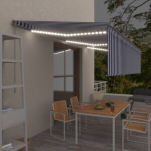 Pood24 käsitsi sissetõmmatav varikatus, 6 x 3 m, sinine/valge
