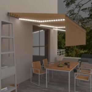 Pood24 käsitsi sissetõmmatav varikatus rulooga, 6 x 3 m, kollane/valge