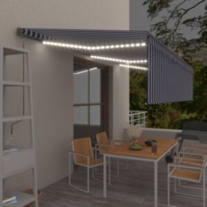 Pood24 automaatne varikatus LED, tuuleandur, 6 x 3 m, sinine ja valge