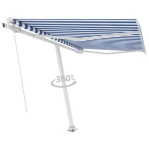 U24 manuāli izvelkams nojume 300x250 cm zila / balta