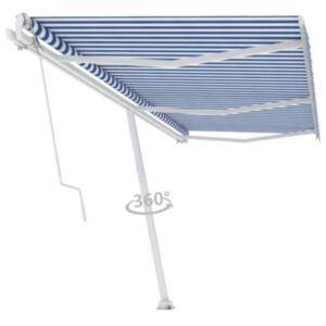 U24 neatkarīga automātiska nojume 600x300 cm zila / balta