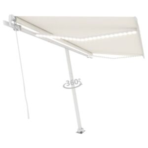 U24 manuāli izvelkama nojume ar LED 400x350 cm krēmveida