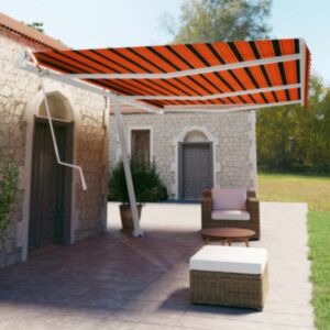 Pood24 iseseisev automaatne varikatus 600 x 350 cm oranž/pruun