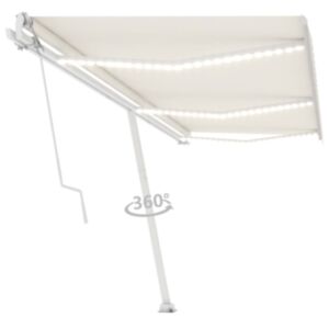 U24 automātiskās nojumes LED, vēja sensors 600 x 350 cm krēms