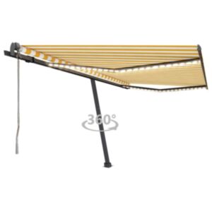 Pood24 automaatne varikatus LED, tuuleandur 400x300 cm kollane/valge