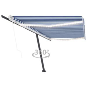 U24 automātiskās nojumes LED, vēja sensors, 500x300 cm, zils / balts