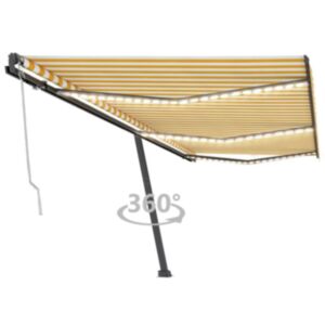 Pood24 automaatne varikatus LED, tuuleandur 600x300 cm, kollane/valge