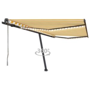 Pood24 automaatne varikatus, LED, tuuleandur, 400x350 cm kollane/valge
