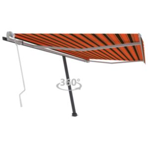 Pood24 eraldiseisev käsitsi tõmmatav varikatus 450x350 cm, oranž/pruun