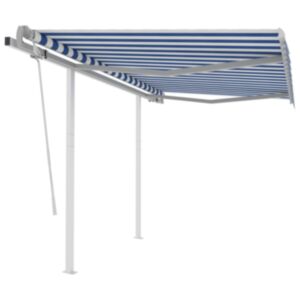 U24 manuāli izvelkama nojume, 3x2,5 m, zila / balta