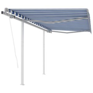U24 automātiska izvelkama nojume, 3,5 x 2,5 m zila, balta