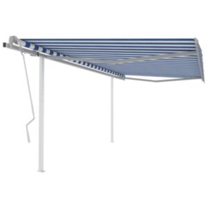 U24 manuāli izvelkami tentu stabi, 4x3,5 m, zils/balts