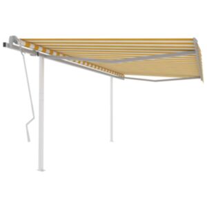 U24 manuāli izvelkami tentu stabi, 4x3,5 m, dzeltens/balts