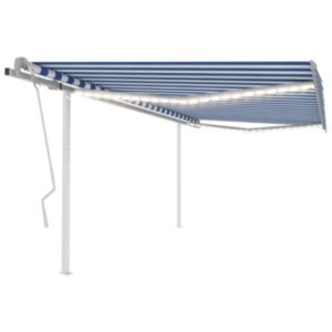 U24 manuāli izvelkams nojumes LED, 4x3,5 m, zils/balts