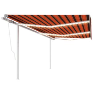 Pood24 automaatne varikatus LED, tuuleandur 6x3,5 m oranž/pruun