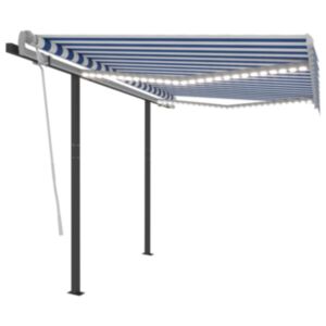 U24 automātiskā nojume ar LED, vēja sensors 3,5x2,5 m zila / balta