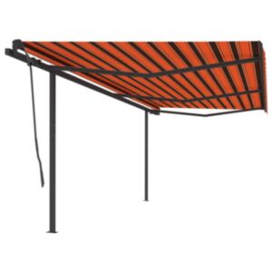 Pood24 automaatne varikatus postidega, 6 x 3,5 m, oranž ja pruun