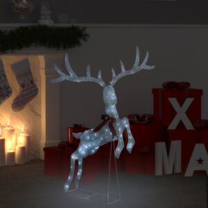 U24 Ziemassvētku rotājums ar lidojošiem ziemeļbriežiem, 120 LED, sudrabs, auksti balts